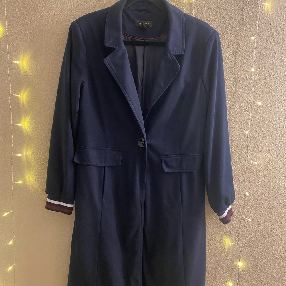 Halogen navy trench coat